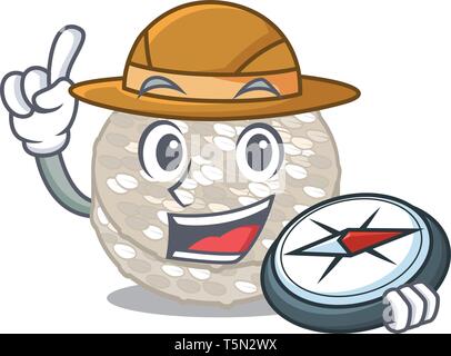 Explorer rice cakes served on cartoon board Stock Vector