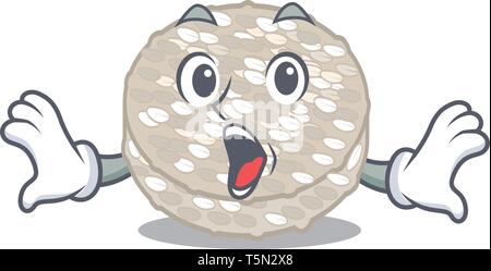 Surprised rice cakes served on cartoon board Stock Vector