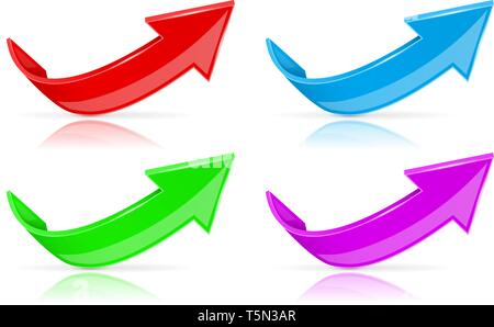 Up 3d arrows. Colored 3d icons set Stock Vector