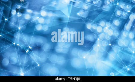 World network connections, many triangles shapes chaos Stock Photo