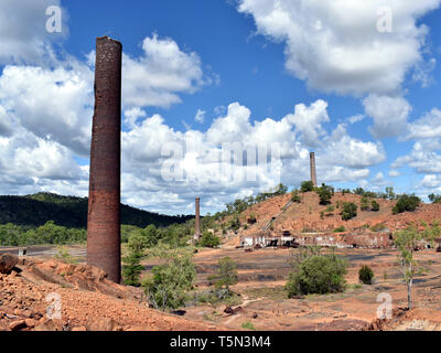 A derelict lead smelter in outback Australia Stock Photo