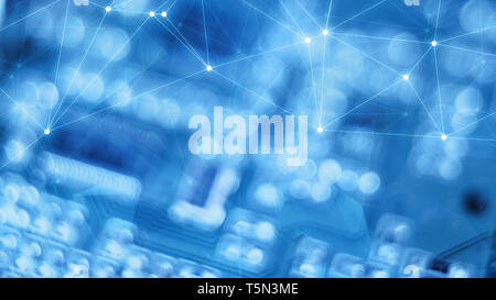 Technology innovation news background, triangle shapes, defocused abstract background, triangles template layout Stock Photo