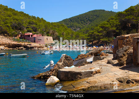 Cala Salada beach. Santa Agnés de Corona.  Ibiza. Balearic Islands. Spain. Stock Photo