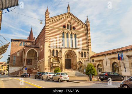 Verona, Italy - October 20, 2018: Church San Fermo Maggiore in Verona Stock Photo