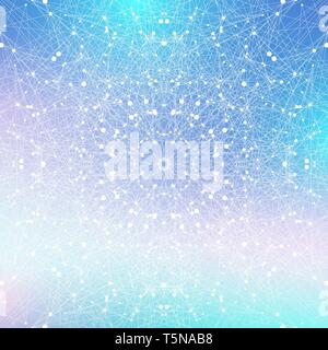 Geometric abstract background with connected line and dots. Network and connection background for your presentation. Graphic polygonal background Stock Vector