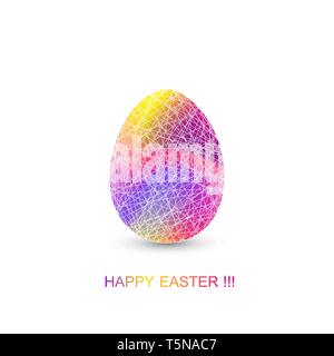 Easter egg in geometric style with abstract fluid gradient shapes vector trendy liquid color background Stock Vector