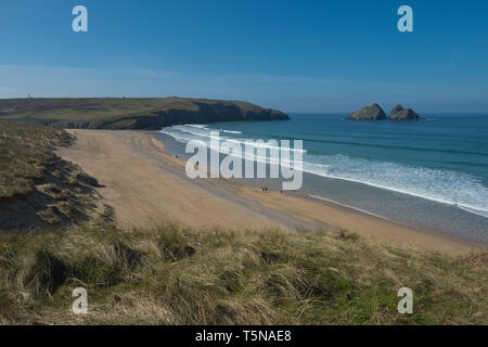 Holywell Bay, Cornwall, England Stock Photo