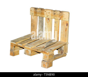 Chair built  from pallets - isolated on white background Stock Photo