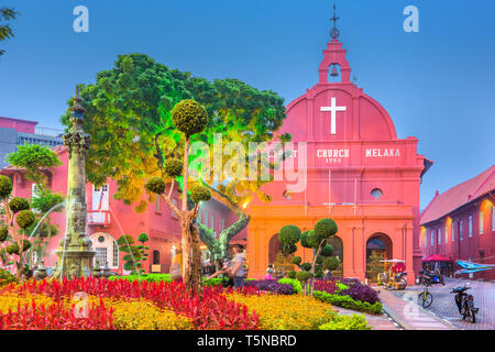 Christ Church Melaka in Malacca, Malaysia at twilight. Stock Photo