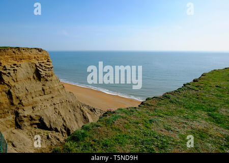 View of Chale Bay from the top of Whale Chine, Isle of Wight, UK. Stock Photo
