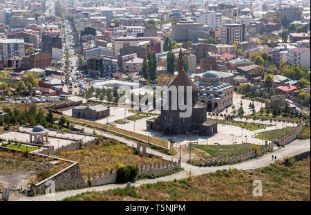 View of the city center from Kars castle. Kars is a city in northeast Turkey and the center of Kars Province. Stock Photo