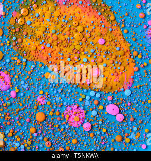 Mixed color paint drops abstract background Stock Photo