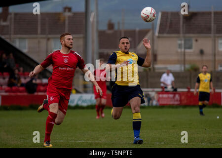 Afan Lido v Port Talbot Town in WFL Division One at Marstons Stadium. Lewis Mitchel/PTT. Stock Photo