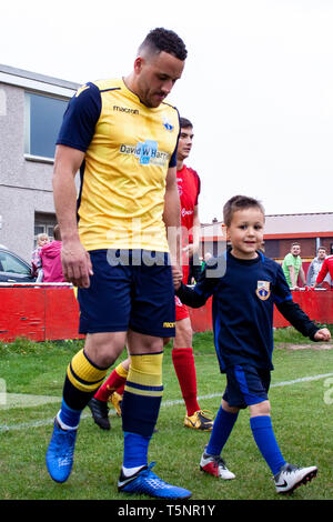 Afan Lido v Port Talbot Town in WFL Division One at Marstons Stadium. Lewis Mitchel/PTT. Stock Photo