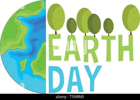 Earth day concept scene illustration Stock Vector
