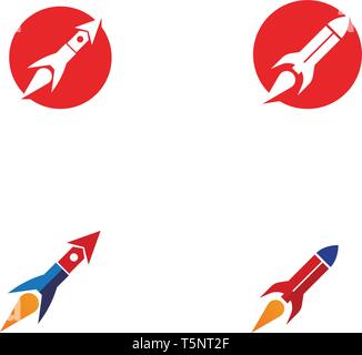 Rocket ilustration logo vector icon template - Vector Stock Vector