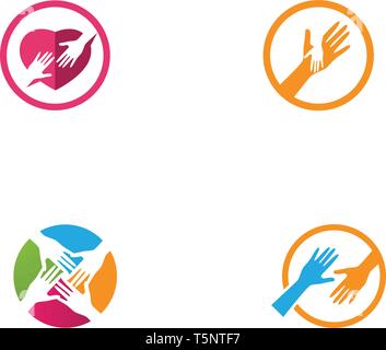 Hand care logo and symbols template icons Stock Vector