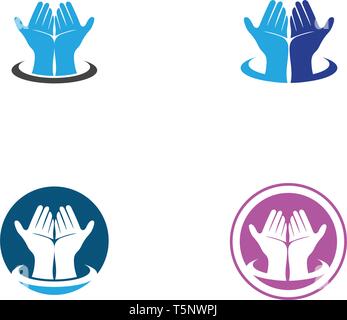 Hand Care Logo Template vector icon Business - Vector Stock Vector