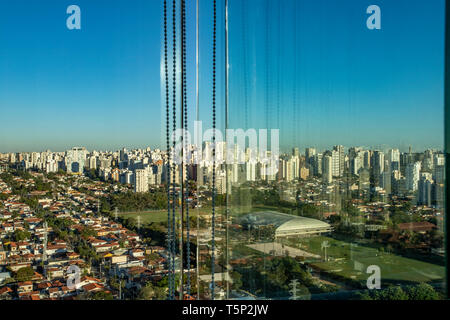 Seen through the window. City of Sao Paulo seen through the window, Brazil. Stock Photo