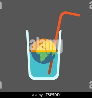 Straw Planet earth planet with water and straw Stock Vector Image & Art - Alamy