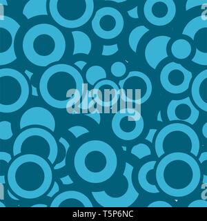 Blue seamless pattern made from various circles Stock Vector