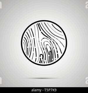 Detailed fingerprint simple black icon Stock Vector