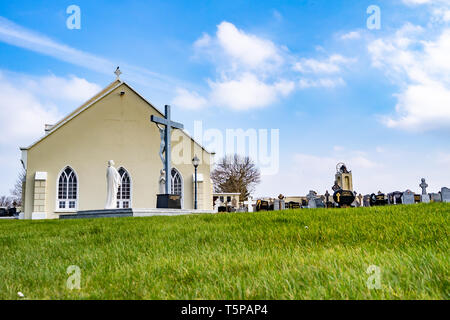 BALLYMACKILDUFF, KILCLOONEY, DONEGAL / IRELAND - FEBRUARY 27 2019 : St. Conal's church belongs to the diocese of Raphoe Stock Photo