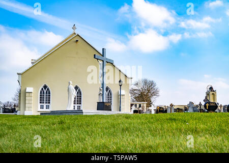BALLYMACKILDUFF, KILCLOONEY, DONEGAL / IRELAND - FEBRUARY 27 2019 : St. Conal's church belongs to the diocese of Raphoe Stock Photo