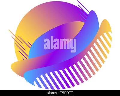 Liquid geometric shape isolated on white.  Fluid gradient design. Modern trend background. Vector illustration Stock Vector