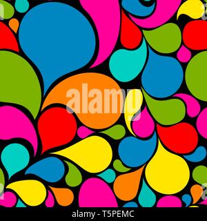 Colorful abstract seamless pattern made from various spatters Stock Vector