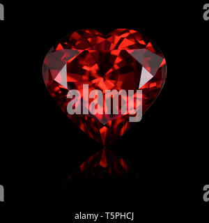Garnet, ruby, Heart shape, heart shape cut, heart cut gemstone, ruby heart cut, garnet heart cut, ruby gemstone, garnet gemstone Stock Photo