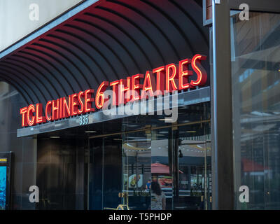 TCL Chinese Theater entrance on the historic Hollywood Walk of Fame ...