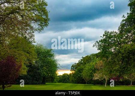 Dramatic dark cloudy sky over Bawtry, South Yorkshire Stock Photo