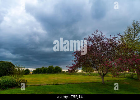 Dramatic dark cloudy sky over Bawtry, South Yorkshire Stock Photo