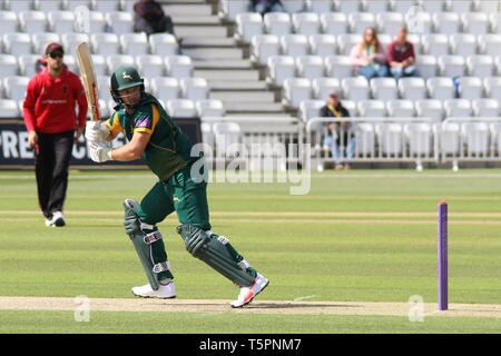 Nottingham, UK. 26th Apr, 2019. ChrisNash Battig during the Royal London One-Day Cup match between Notts Outlaws and Leicestershire Foxes at Trent Bridge, Nottingham, England on 26 April 2019. Photo by John Mallett. Editorial use only, license required for commercial use. No use in betting, games or a single club/league/player publications. Credit: UK Sports Pics Ltd/Alamy Live News Stock Photo