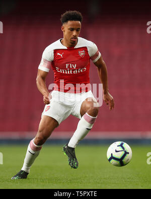 LONDON, United Kingdom - April 26:  Cohen Bramall of Arsenal U23 during Premier League 2 match between Arsenal Under 23 and Leicester City Under23 at Emirates stadium, London on 26 Apr 2019 England Stock Photo