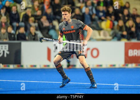 MOENCHENGLADBACH, 26-04-2019, Hockey Pro League 2019 Men. Venue: Hockeypark. Jelle Galema during the game Germany vs Netherlands. Stock Photo