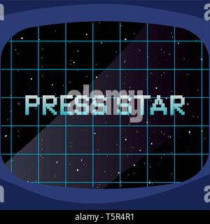 arcade screen invaders background video game retro vector illustration ...