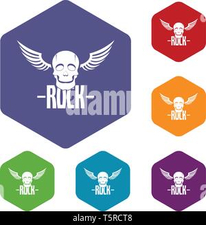 Rock icons vector hexahedron Stock Vector