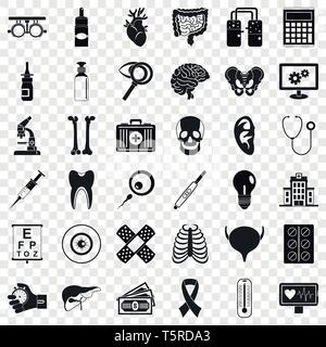 Medicine diagnostic icons set, simple style Stock Vector