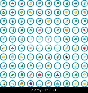 100 vital icons set, isometric 3d style Stock Vector