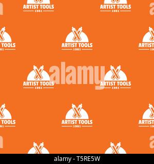 Artist tool pattern vector orange Stock Vector