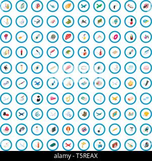 100 vocation icons set, isometric 3d style Stock Vector