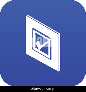 Voted sign icon blue vector Stock Vector