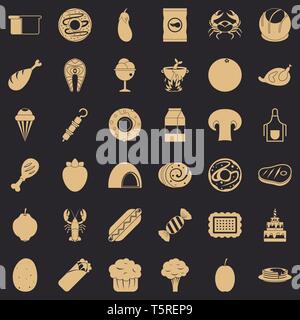 Favorite food icons set, simle style Stock Vector