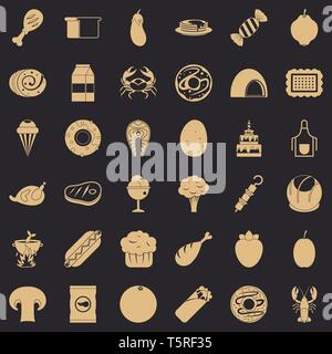 Candy icons set, simle style Stock Vector