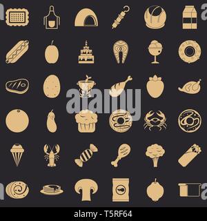 Chicken icons set, simle style Stock Vector