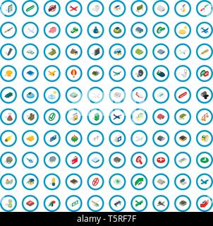 100 war icons set, isometric 3d style Stock Vector
