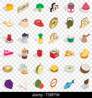Hot drink icons set, isometric style Stock Vector
