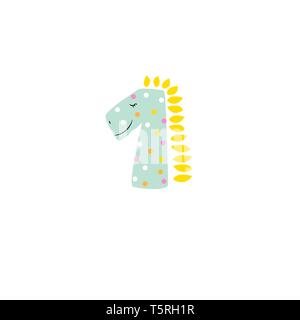Cute dino card kids cartoon design logo template. Stock Vector